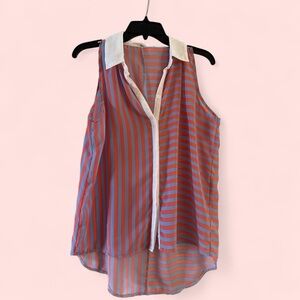 Ya Los Angeles Red Sleeveless Relaxed Blouse